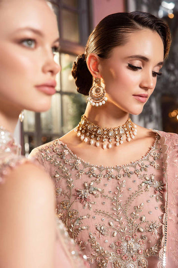 Pastel Pink Opulence: A Hand-Embroidered Masterpiece